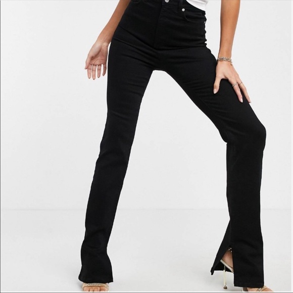 ASOS Denim - ☀️ ASOS DESIGN Tall High Rise Y2K Jeans Black Stretch Flare Leg